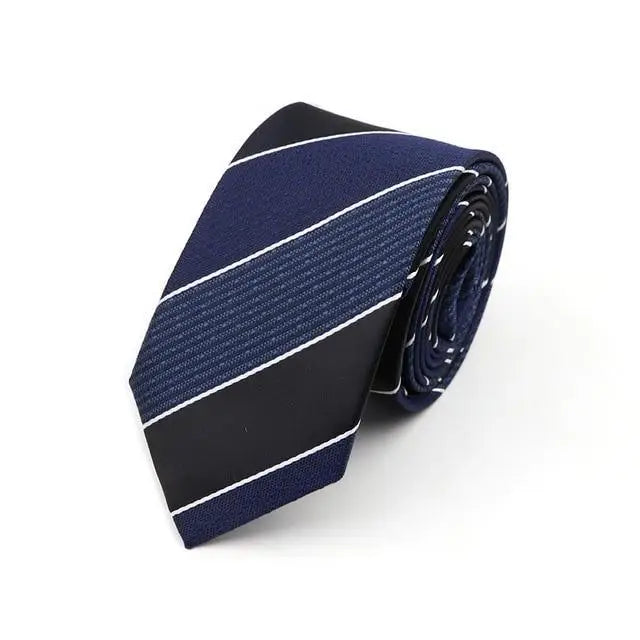 Casual Skinny Men Ties Fashion Polyester Comfortable Striped Necktie Business Design Formal Slim Office Necktie For Men