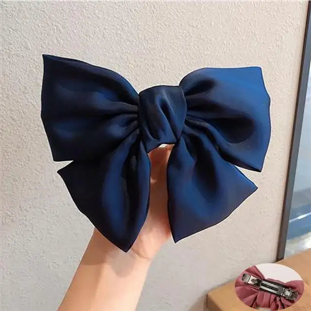 Charming Big Bows Headband Elastic Hair Clips For Women Fashionable Hair Clip Accessories Cute Girls Hair Bows Ponytail