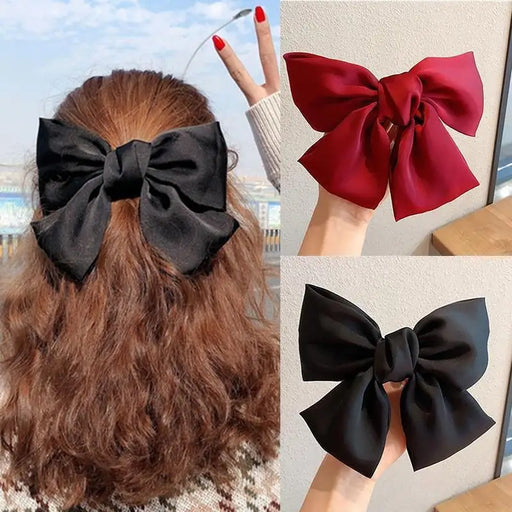 Charming Big Bows Headband Elastic Hair Clips For Women Fashionable Hair Clip Accessories Cute Girls Hair Bows Ponytail