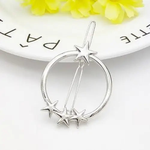 Classic Geometric Alloy Moon Circle Star Shaped Metal Women Hair Clips Trendy Various Shapes Hair Clip For Girl Cute