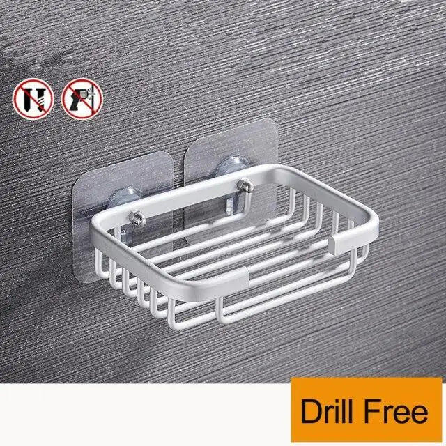 Creative Drill Free Soap Dish Holder Wall Mounted Storage Rack Toilet Soap Box Sponge Dish Bathroom Accessories Soap