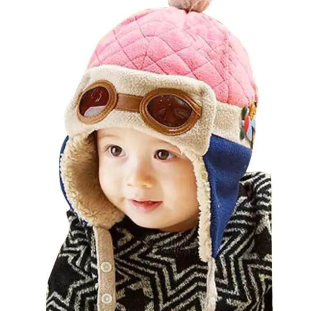 Cute Cartoon Winter Warm Baby Earflap Full Cover Beanies Classic Fur Soft Baby Hats For Girls And Boys Winter Beanies