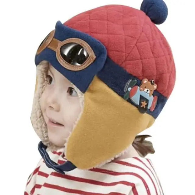 Cute Cartoon Winter Warm Baby Earflap Full Cover Beanies Classic Fur Soft Baby Hats For Girls And Boys Winter Beanies