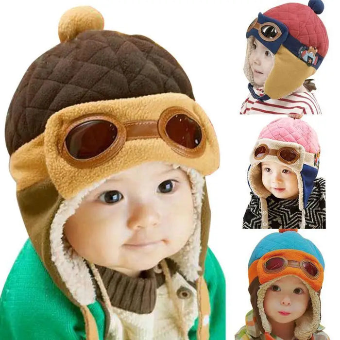 Cute Cartoon Winter Warm Baby Earflap Full Cover Beanies Classic Fur Soft Baby Hats For Girls And Boys Winter Beanies