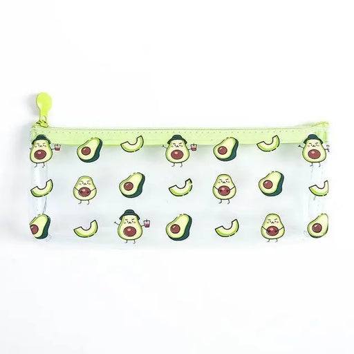 Cute Fruit Theme Pencil Case Unique Design Avocado Pattern Transparent Pencil Pouch School Pencil Bag For Students - 1