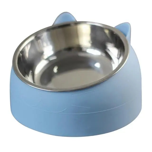 Durable Stainless Steel Cat Small Pet Bowl Easy Clean Cute Cat Feeding Bowls Drinking Water Feeder Tilt Dish For Pets