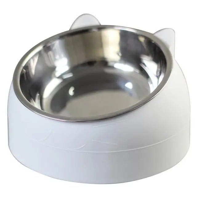 Durable Stainless Steel Cat Small Pet Bowl Easy Clean Cute Cat Feeding Bowls Drinking Water Feeder Tilt Dish For Pets