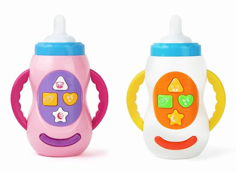 Baby Simulation Milk Bottle Toy LED Flashing Baby Bottle With Sound and Light Toys For Baby