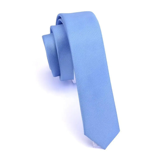 Elegant Blue Slim Business Men Neckties High Quality Color Wedding Necktie For Office And Daily Wear Solid Color Ties