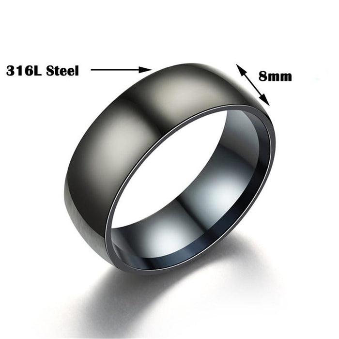 New Black Men Ring 100% Titanium Carbide Men's Jewelry Wedding Bands Classic Boyfriend Gift