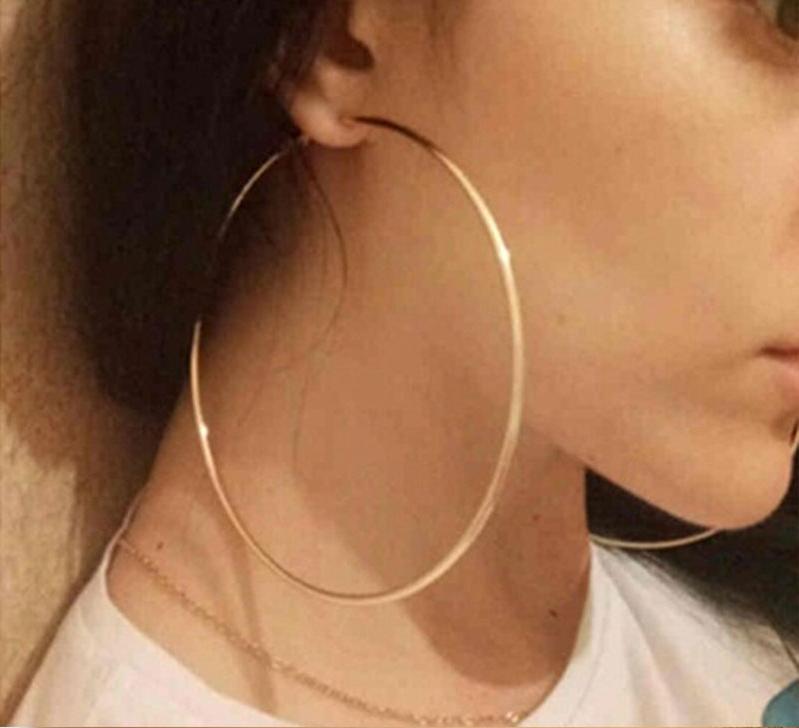 Luxury Large Hoop Earrings Big Smooth Circle Earrings For Women Jewelry