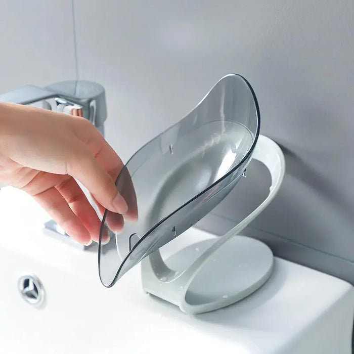 Leaf Shape Soap Box Creative Drain Soap Holder Bathroom Soap Holder Free Perforated Soap Dish For Bathroom Suction Cup