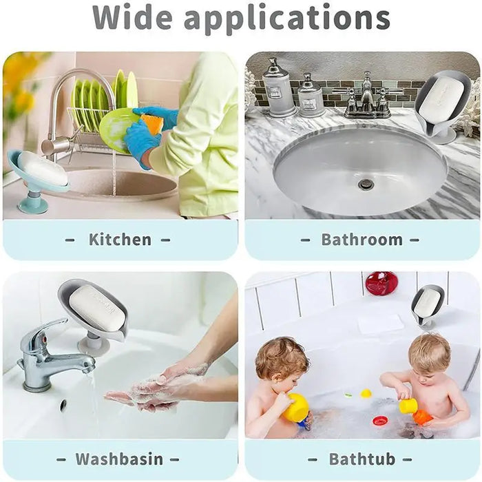 Leaf Shape Soap Box Drain Soap Holder Box Kichen Bathroom Accessories Toilet Laundry Soap Box Bathroom Supplies Tray