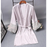 Lightweight Pink Women Sleepwear Classic Design Silk Bathrobe Lace Trim Bridesmaid Bride Party Robes - Light gray / M