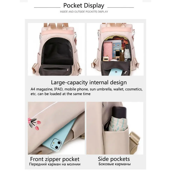 Luxurious Waterproof Women’s Backpack Fashionable Anti - theft Women Backpacks Nice Print School Bag High Quality