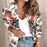 Luxurious Women Floral Jackets Spring Summer Long Sleeve Zipper Print Bomber Jacket Casual Pocket Slim Female Fashion