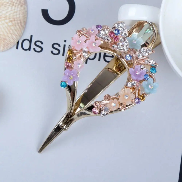 Luxury Charming Flower Heart Hair Clip Barrette For Women Fashion Pearls Design Beautiful Hair Clips For Women