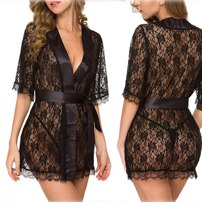 Luxury Lightweight Ladies Nightwear Elegant Short Gorgeous Design Bathrobe Sleepwear For Women - STIL8956UIRYH