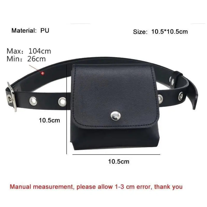 Luxury PU Leather Fanny Pack Simple Women’s Belt Bag Small Fanny Pack Handbag With Chain Stylish Travel Waist Bag