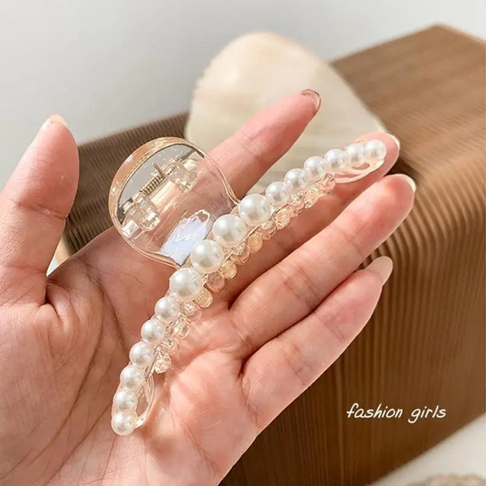 Modern Design Pearl Hair Clips Women Large Hair Clips For Thick Hair Elegant Hair Claw Strong Hold Non - slip Claw