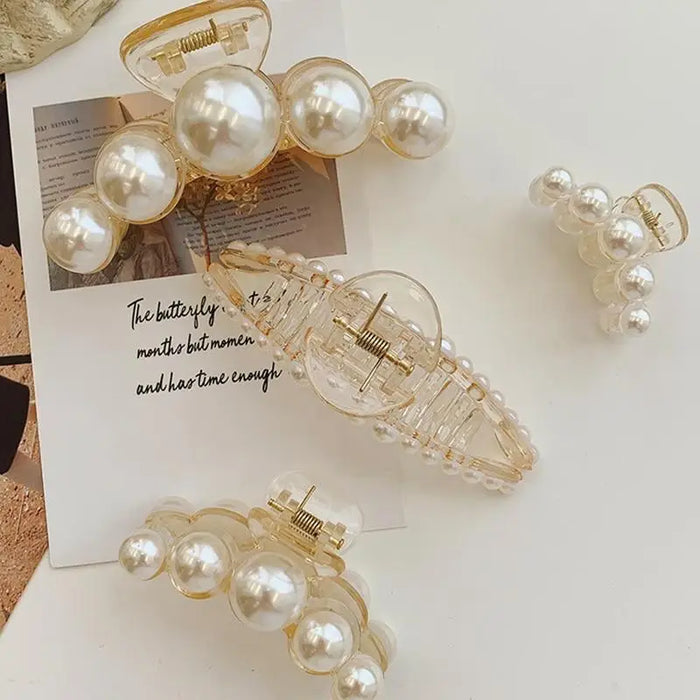 Modern Design Pearl Hair Clips Women Large Hair Clips For Thick Hair Elegant Hair Claw Strong Hold Non - slip Claw