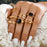 Modern Luxury Ring Set for Girls Splendid Fashionable Crystal Sun Pearl Rings Set for Women And Girls Gold Color Heart