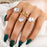 Modern Luxury Ring Set for Girls Splendid Fashionable Crystal Sun Pearl Rings Set for Women And Girls Gold Color Heart