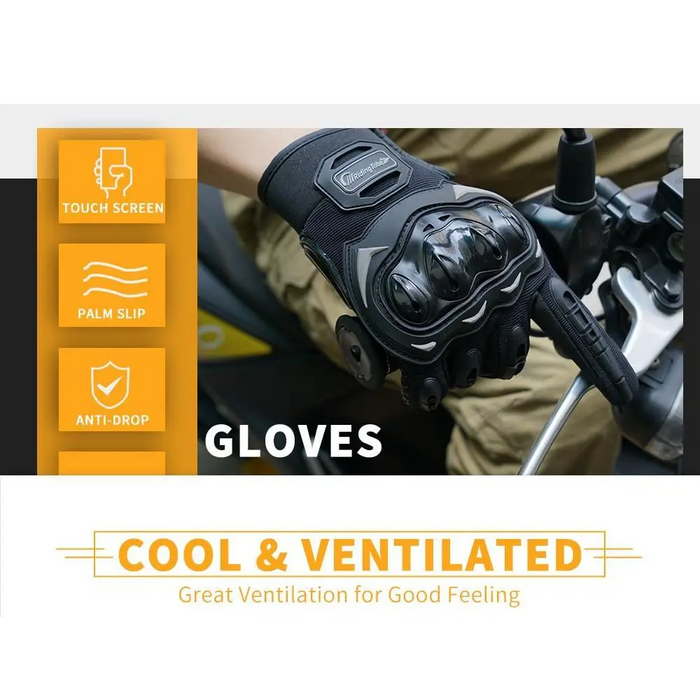 Motorcycle Breathable Glove Strong PVC Touch Screen Full Finger Motorbike Racing Riding Bicycle Summer Gloves - STEVVEX Fashion - 717, Bicycle Gloves, black gloves, durable gloves, gloves, men gloves, modern gloves, Motorbike Gloves, Motorcycle Glove, Protective Gloves, Racing Gloves, Riding Gloves, safe gloves, strong gloves, touch screen gloves, unisex gloves, women gloves - Stevvex.com