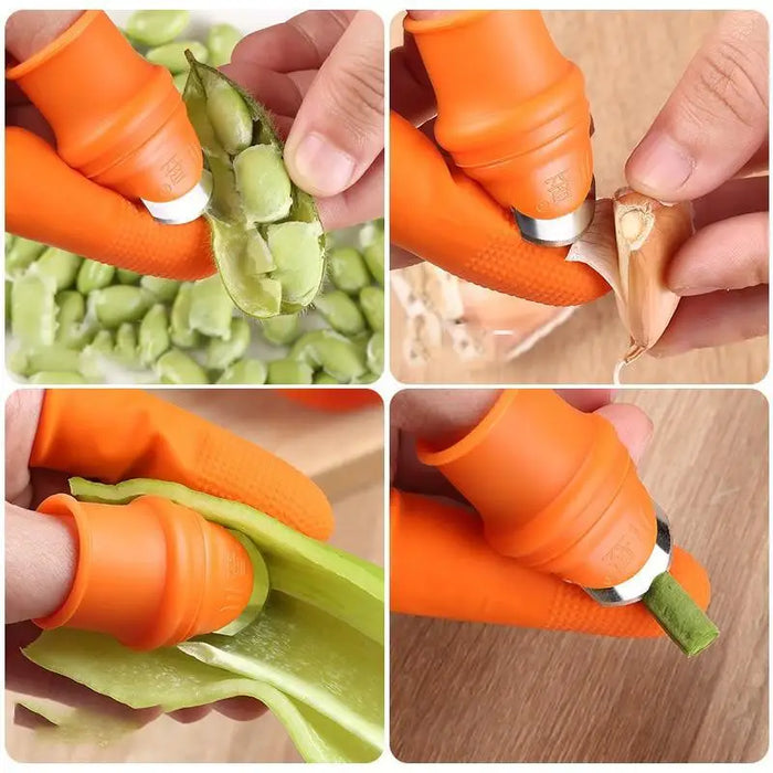 Multi-Functional 1 Set Silicone Finger Protector With Blade For Fruits Vegetable Thumb Knife Finger Guard Kitchen Accessories - ALLURELATION - 501, Best selling finger cutter, Cooking Tools, Easy to use, Finger Guard, Finger Protector, Fruit & Vegetable Tools, Fruits Vegetable Thumb Knife, Hot Sale finger cutter, Kitchen Accessories, Kitchen gadgets, Kitchen Tools, Protection hand tools, Protector With Blade, reuseable, Silicone Finger, Thumb Knife, Top Quality cutter, unique design cutter - Stevvex.com