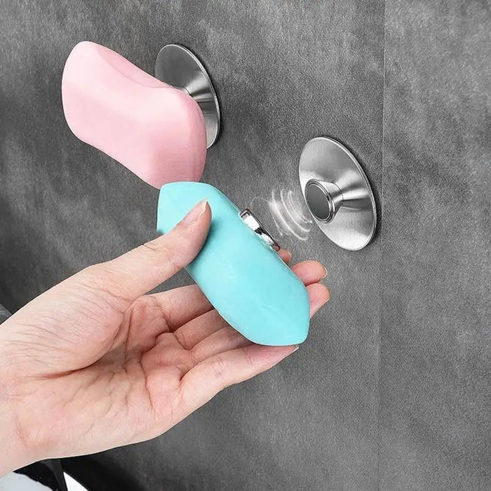 New 1PC Magnetic Soap Holder Tool Free Rustproof Sponge Holder Dish Holder Soap Dish For Bathroom Lavatory Home Soap