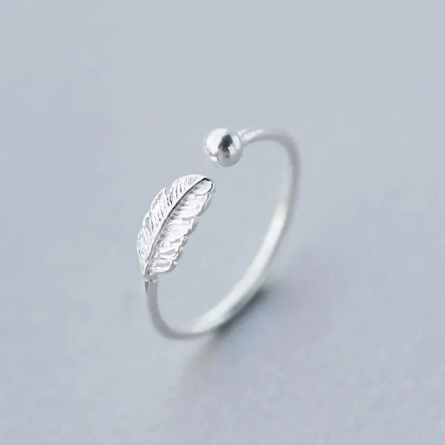 New Aesthetic 925 Sterling Silver simple leaf Adjustable Ring for women - Cute fashion jewelry for women - ALLURELATION - 2021 Trending rings, 571, Aesthetic rings for women, cute Fashion jewelry, Elegant rings, engagement rings, fashion rings, Fashion wedding rings, Jewelry, rings for women, Simple rings, Stylish rings, trending rings, womens jewelry - Stevvex.com