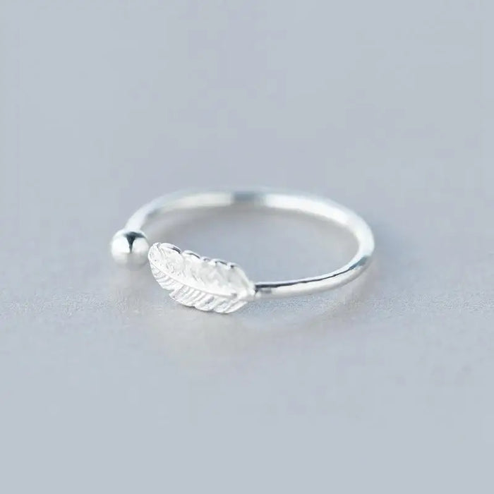 New Aesthetic 925 Sterling Silver simple leaf Adjustable Ring for women - Cute fashion jewelry for women - ALLURELATION - 2021 Trending rings, 571, Aesthetic rings for women, cute Fashion jewelry, Elegant rings, engagement rings, fashion rings, Fashion wedding rings, Jewelry, rings for women, Simple rings, Stylish rings, trending rings, womens jewelry - Stevvex.com