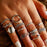 New Charming Silver Color Geometric Ring Sets for Women And Girls Stylish Midi Finger Rings Jewelry Gift - Silver