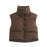 New Chic Lady Fashionable Women’s Casual High Collar In Coffee Color Short Outwear Zippers Sleeveless Jackets Vest