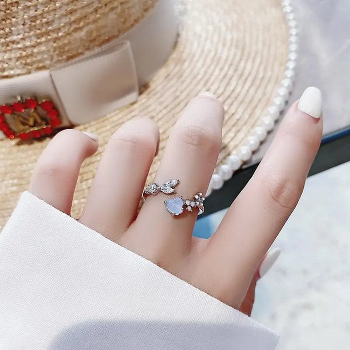 New Delicate Crystal Zircon Rings For Women And Girls Stylish And Sweet/ Flower /Leaf /Butterfly Rings - Wedding