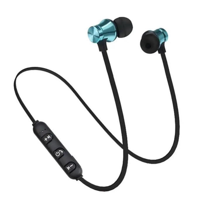 New Design Magnetic Wireless Bluetooth Earphone Music Neckband Sports Earphones For Running & Workout - Blue