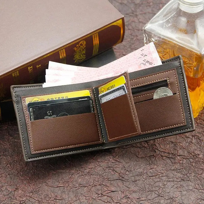 New Fashion Men Wallet Cool Money Bag Solid Color Leather Business Short Wallet Famous Vintage Wallets Multi-Card Soft Purse Coin Bag - Treko - business wallet, coin bag, famous vintage wallet, fashion wallet, leather wallet, man money bag, man simple wallet, man wallet, man wallets, pocket wallet, short wallet, simple leather wallet, soft purse, solid color wallet- Stevvex.com