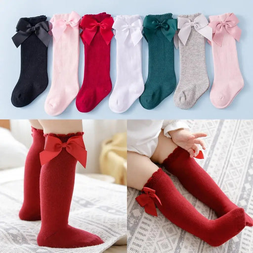 2021 New Kids Socks Toddlers Girls Big Bow Knee High Quality Long Soft Autumn Winter 100% Cotton Lace Baby Tube Sock - Treko - 2021 trends, birthday gifts, birthday socks, comfortable socks, fashion 2021, fashionable socks, latest socks, new trend 2021, SOCKS, socks  for babies, socks 2021, socks for children, socks for kids, stylish socks, trends 2021, trendy socks, trendy socks 2021, unisex socks- Stevvex.com