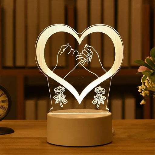 New Sterlling Romantic Love 3D Lamp Heart - shaped Balloon Acrylic LED Night Light Decorative Table Lamp Valentine’s