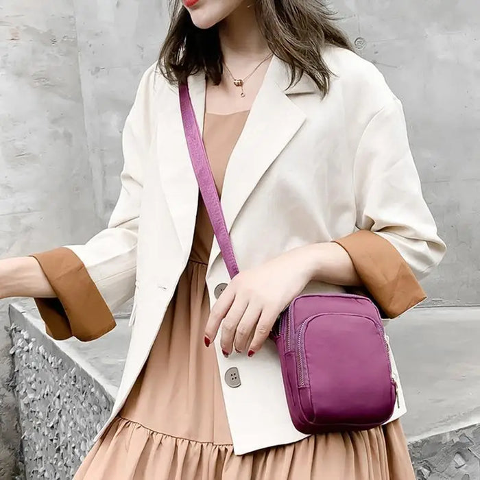 New Trendy Crossbody Zipper Shoulder Bag For Ladies And Girls Multifunction Handbag Wrist Purse For Females