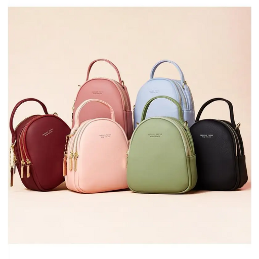 New Versatile Big Capacity 3 Layer Women Backpack Fashionable Small Backpack For Ladies Soft Leather Shoulder Crossbody