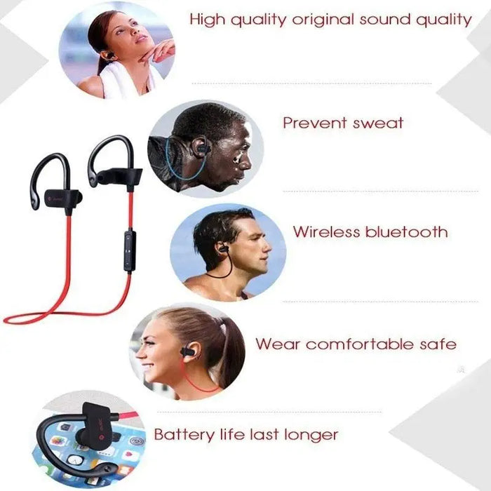 New Wireless Bluetooth Earphones Training Headphones Music Sport Headset Gaming Handsfree For All Smart Phones - Treko - bluetooth earphones, bluetooth headphones, gaming earphones, gaming headphones, high sound quality earphones, high sound quality headphones, training earphones, training headphones, wireless earphones, Wireless headhopnes- Stevvex.com