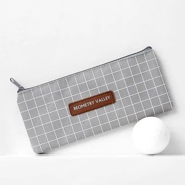 Office Simple Print Stationery Pencil Case Classic Design Pencil Pouch Simple Storage Bag - 1 - STIL0599RYUBV