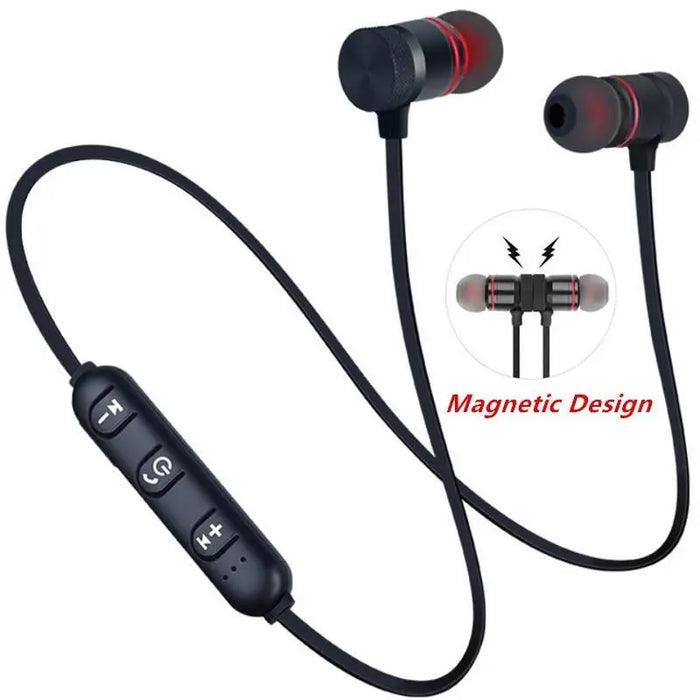 Portable Magnetic Sport Bluetooth Wireless Stereo Earphones For Workout Gym Noise Cancelling Earphones - STIL9485XCVYY