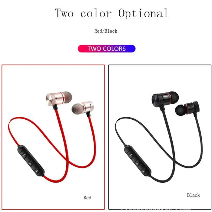 Portable Magnetic Sport Bluetooth Wireless Stereo Earphones For Workout Gym Noise Cancelling Earphones - STIL9485XCVYY