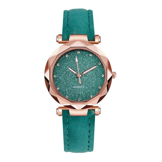 Women's Causal Watch With Leather Belts And Sandblasted Background Luxury Wristwatch  Excellent Design Perfect Gift