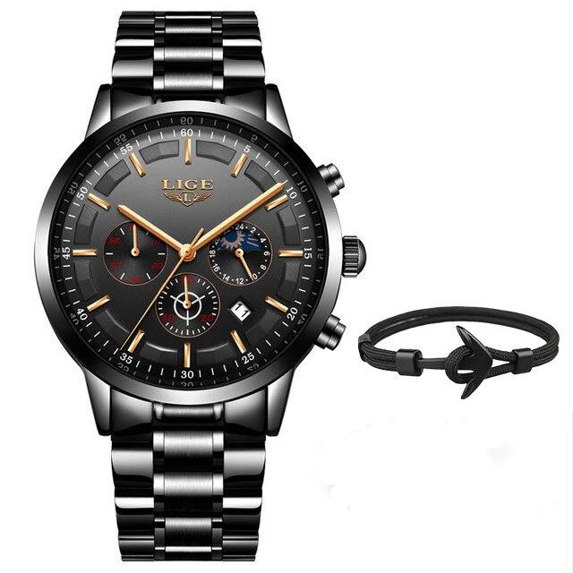 Men's Waterproof  Watch With Chronometers And Date Display Unique Design Perfect Gift