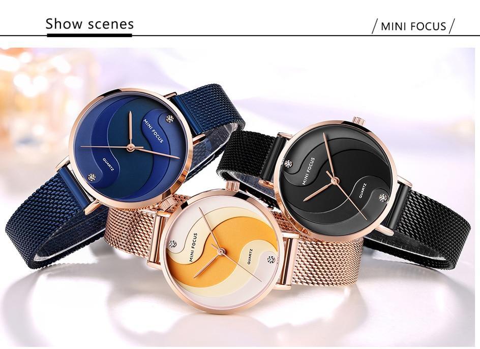 Ultra Thin Rose Gold Women Watches Fashion Analog Quartz Waterproof Wristwatches Elegant Round Design For Women