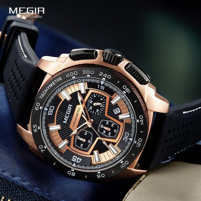 Elegant Sport Mens Watches Modern Luxury Silicone Band Waterproof Fashion Quartz Luminous Unique Design Wristwatch For Man