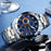 Luxury Men's Business Quartz Watches Blue Fashion Chronograph Elegant Stainless Steel Wristwatches For Man